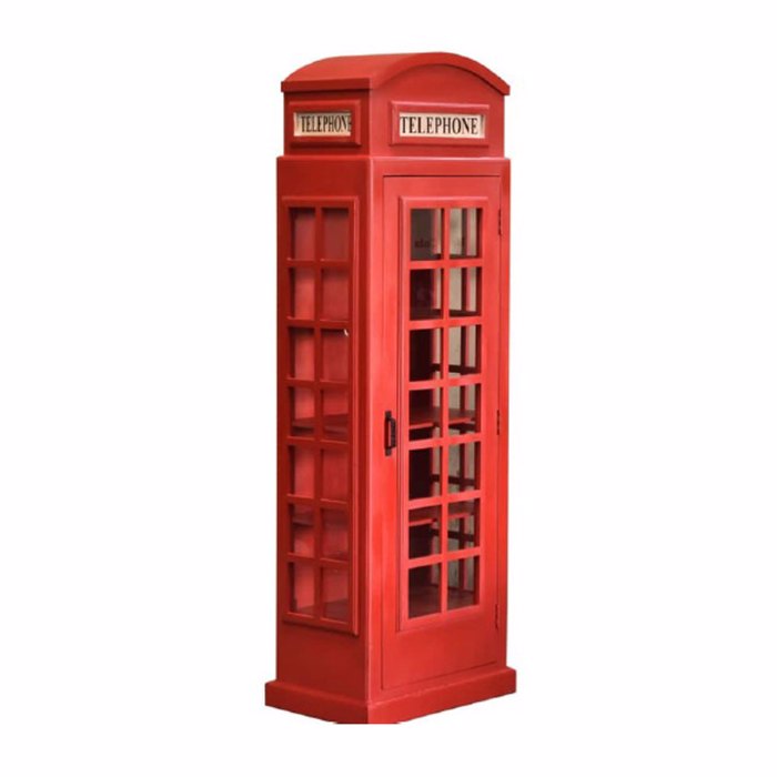 Liberta-Maison London Calling Bibliothiki Psili Kokkino 64x40x180cm 24-0693