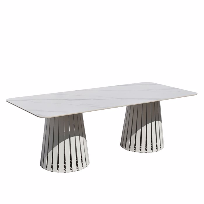 Liberta - Maison EURORA Trapezi Lefko Me Opsi Marmarou Lefko 220x100x75cm 52-0012