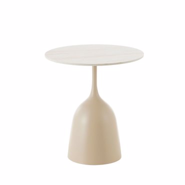 Liberta - Maison EARTH COFFEE TABLE Λευκό Με Όψη Μάρμαρου Beige 50x50x54.5cm 52-0021