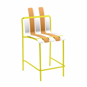 Liberta - Maison KIOSK Σκαμπό Bar Λευκό/Πορτοκαλί 54x49x110cm 58-0001
