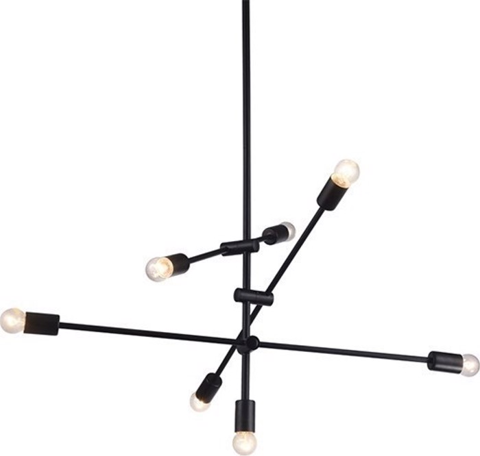 ACA 7Foto Fotistiko Orofis Metalliko 'Luther' Mavros E27 80X130cm OD680107BK