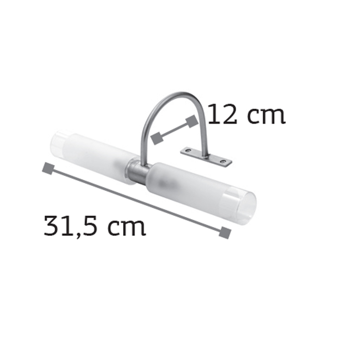 INLIGHT APLIKA MPANIOu GALINI METALLIKI NIKEL MAT 2 x G9 31.5cm 1046