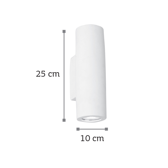 INLIGHT APLIKA GPsINI LEuKI 2xGU10 F10x25cm 43404