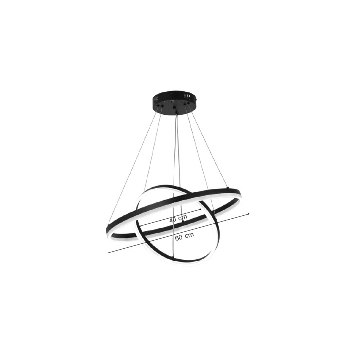 Inlight Kremasto Fotistiko LED 58W 3CCT Alouminiou Xruso 60cm 6095-B-Golden