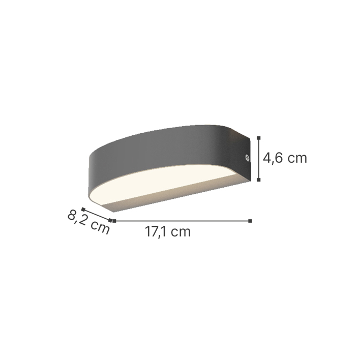 InLight Fotistiko Toixou Caror LED 9W 3CCT Up and Down apo ABS Lefko 17.1x8.2x4.6cm (80204020)