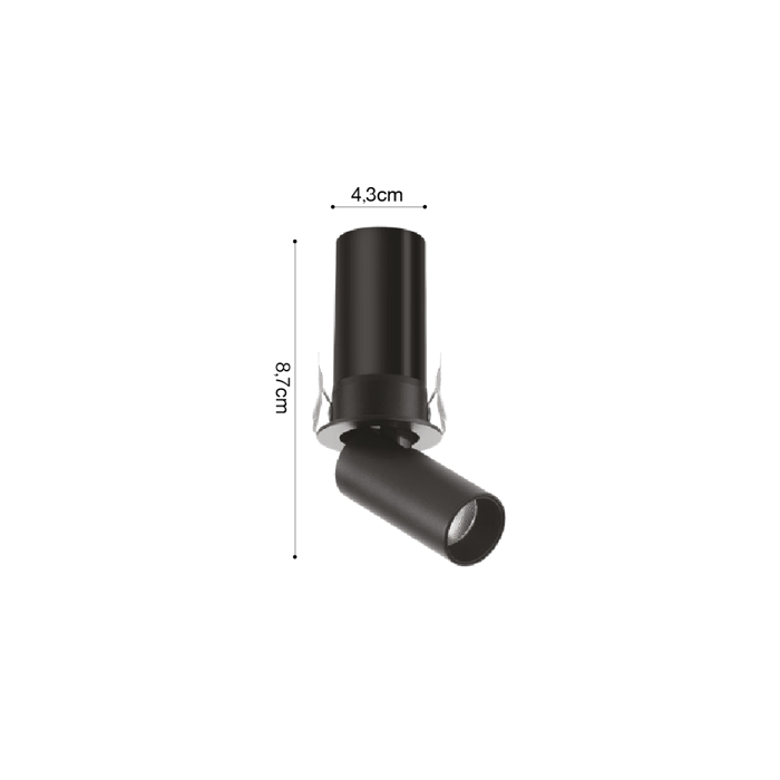 Inlight Downlight LED Spot 5W 3CCT se Lefki kai Mavri Apoxrosi 4.3x8.7cm (X00170WB)