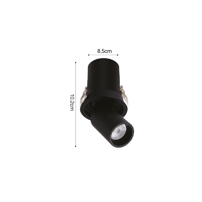 Inlight Downlight Spot 10W 3CCT se Lefki kai Mavri Apoxrosi 8.5x10.2cm (X00180WB)