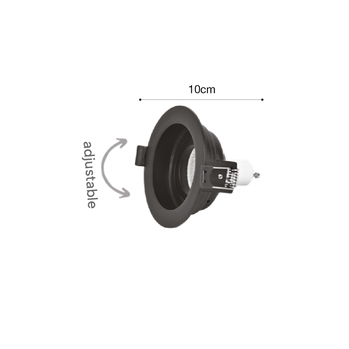 Inlight Downlight Spot GU10 se Lefki Apoxrosi 10cm (X00300W)