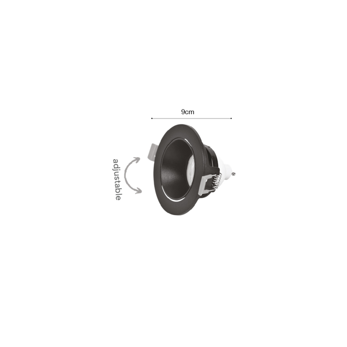 Inlight Downlight Spot GU10 se Lefki kai Mavri Apoxrosi 9cm (X00310WB)