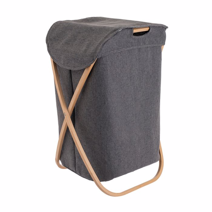 Estia Kalathi Apluton Bamboo Essentials me Thiki Poluestera Ptussomeno 40X40X70cm 02-13158