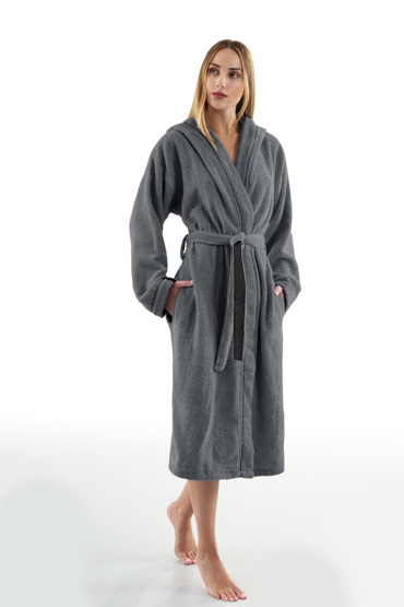 Guy Laroche Μπουρνούζι με κουκούλα CASUAL TITANIUM MEDIUM