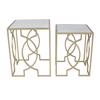 ESTHETI home Set ton 2 Trapezakia Boithitika Metallika Xrusa me Gyalines Epifaneies 40.5x40.5x51.5cm/35.5x35.5x46.5cm 750-39516