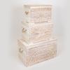 ESTHETI home Set ton 3 Baoula Xulina Lefka me Sxedia 72x40.5x41cm 752-28013