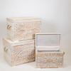 ESTHETI home Set ton 3 Baoula Xulina Lefka me Sxedia 72x40.5x41cm 752-28013