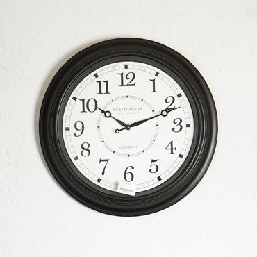 ESTHETI home Ρολόι Τοίχου Πλαστικό Λευκό/Μαύρο Φ40x4.5cm 753-12024