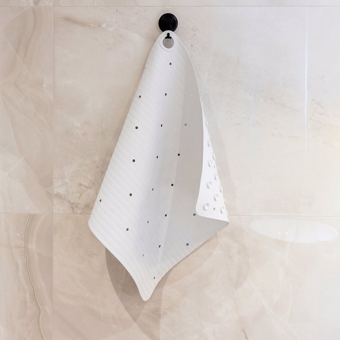 Sealskin Ribb Antiolisthitiko Pataki 55x55cm White with Black Hook 800620