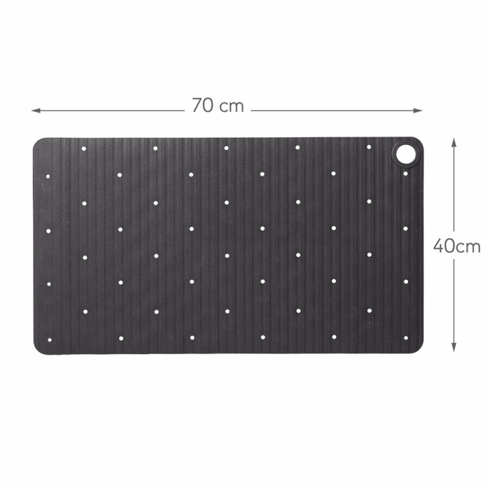 Sealskin Ribb Antiolisthitiko Pataki 40x70cm Anthracite with Black Hook 800624