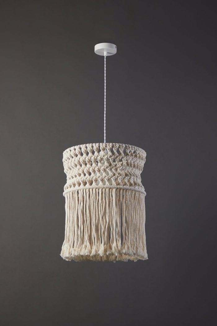 ArLight PDC 6818 Kremasto Fotistiko Orofis Makrame Lefko me Krossia Monofoto E27 F35x165cm 0084612