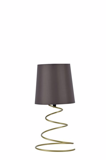 ArLight TLC 6002 GD Πορτατίφ με Σχέδιο Ελατήριο και Καφέ Καπέλο Μονόφωτο Ε14 Φ15x33cm 0224100