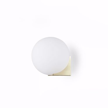 ArLight WLC 2477-1 GD Απλίκα Τοίχου Μπάλα Οπαλίνα με Χρυσή Λεπτομέρεια Μονόφωτη G9 Φ15x15.5x16cm 0304201
