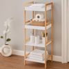 MRShome Rafiera me 4 Rafia apo Bamboo & MDF Natural/White