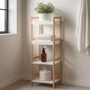 MRShome Rafiera me 4 Rafia apo Bamboo & MDF Natural/White