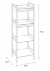 MRShome Rafiera me 4 Rafia apo Bamboo & MDF Natural/White