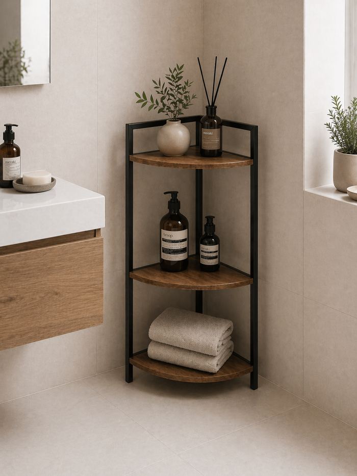 MRShome Gniaki Rafiera me 3 Rafia Iron/MDF 23.5x23.5x76cm