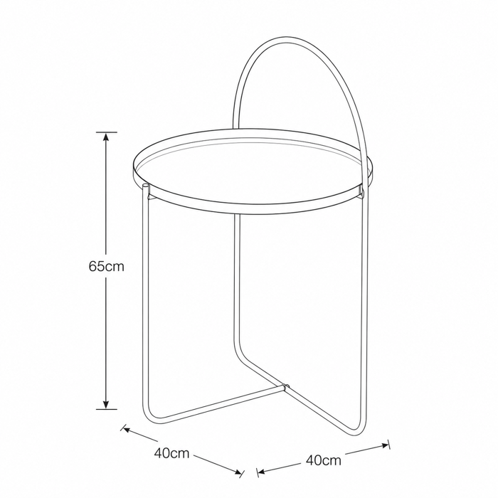 MRShome Side Table Metalliko F40x65cm Black