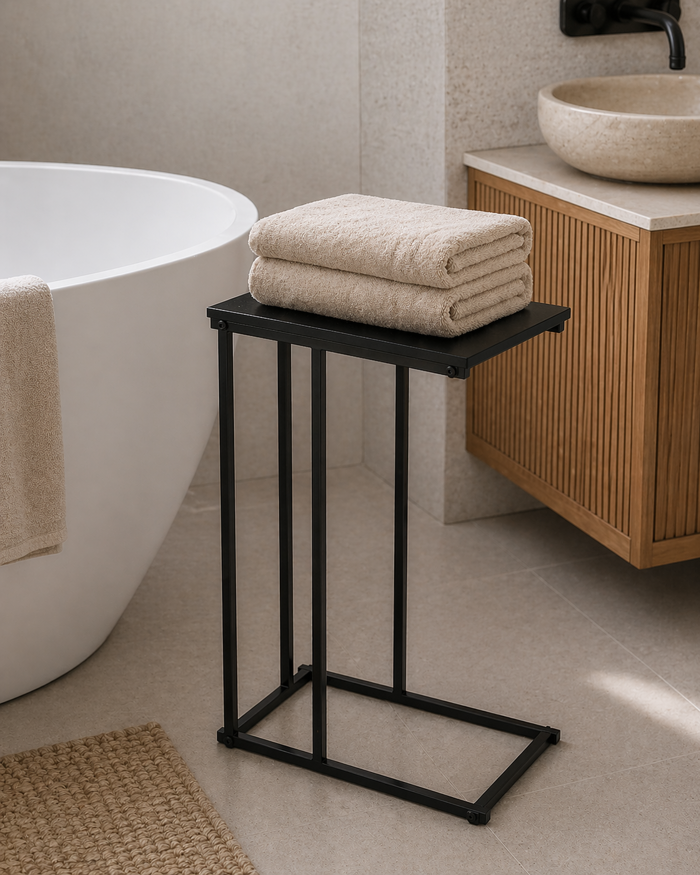 MRShome Side Table Metalliko me Epifaneia MDF/Melamini 40x26x58cm Black