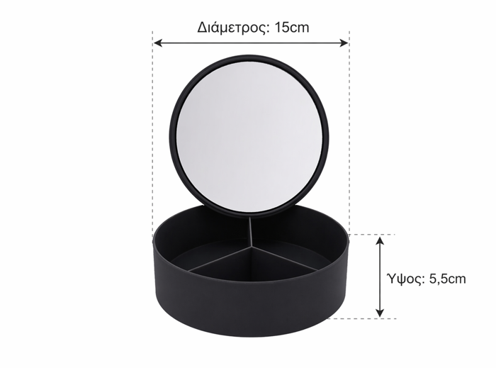 MRShome Kouti Apothikefsis PP me Kathrepti 14x5cm Black-3C