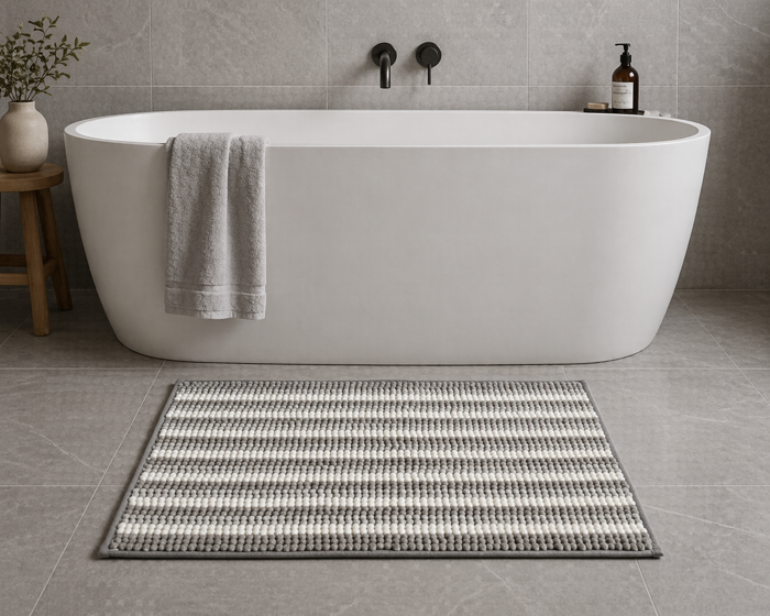 MRShome Pataki Baniou 60x40cm Ggri/Lefko