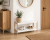 MRShome Papoutsothiki 2 Epipedon apo Bamboo/MDF 70x26x36cm Natural/White