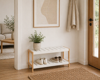 MRShome Papoutsothiki 2 Epipedon apo Bamboo/MDF 70x26x36cm Natural/White