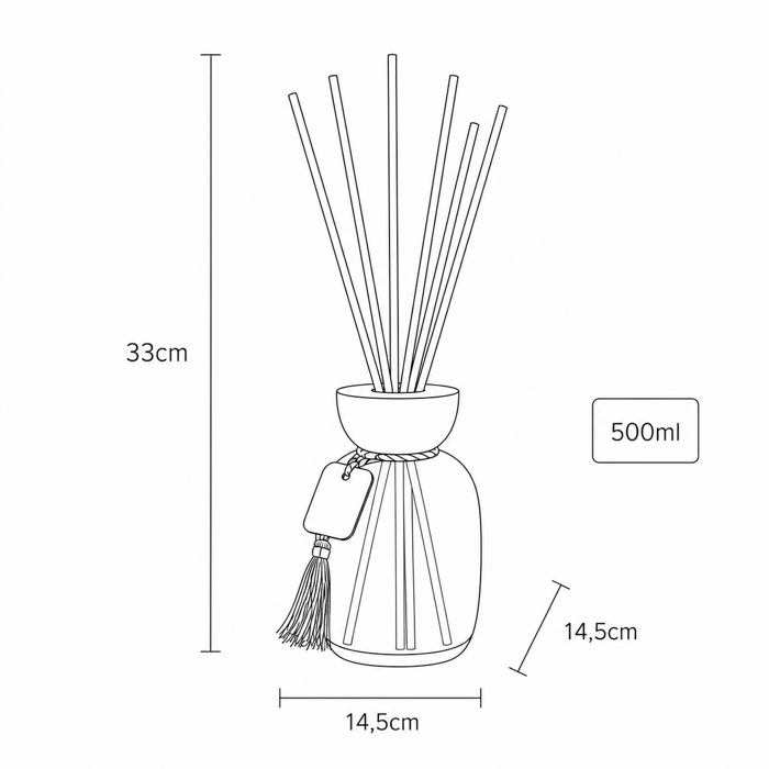 MRShome Aromatiko Xorou me Sticks 500ml Amber & Sandalwood