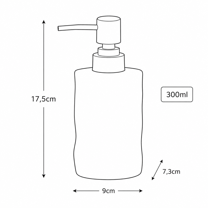MRShome Doxeio Kremosapounou Stoneware 300ml 8x8x17cm Cool Grey 5U