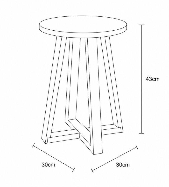 MRShome Skampo Bamboo Mavro/Mpez 30x30x43cm MRShome