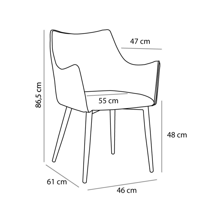 Liberta - Maison MALONE Karekla Poluthrona Tabac 46x61x86.5cm 03-1048