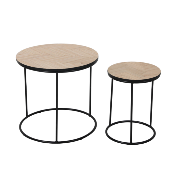 Liberta - Maison PARKE Set ton 2 Coffee Table Mavro/Fusiko F48x45cm 04-0691