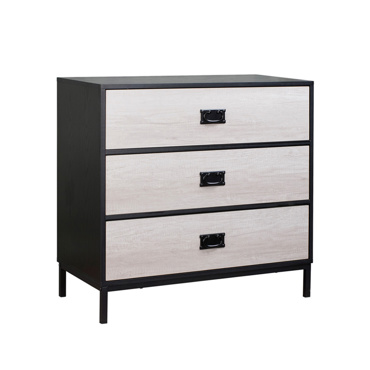 Liberta - Maison FACTORY Κομότα Μαύρο Oak/Sonoma Decape με 3 Συρτάρια 80x40x80cm 09-1212