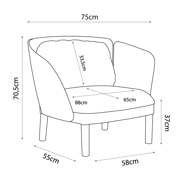 Liberta - Maison BELINA Poluthrona Lefki 88x75x70.5cm 27-0209