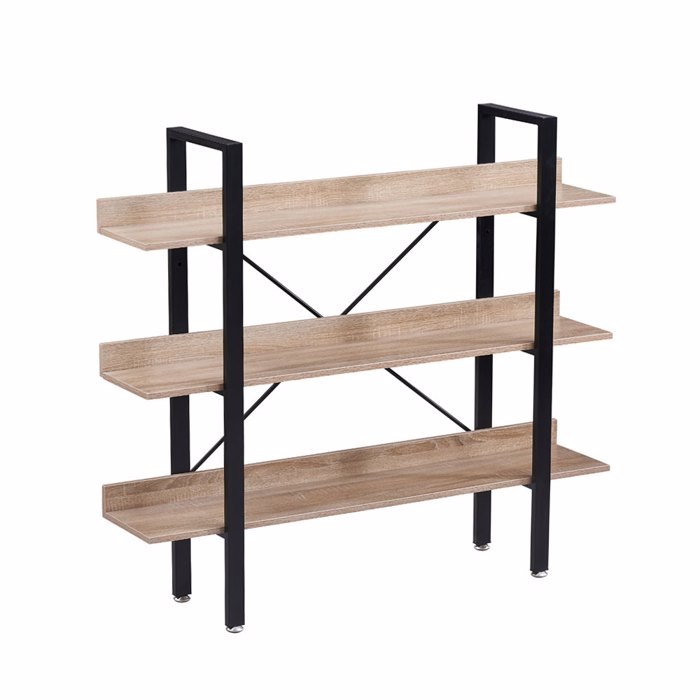 Liberta - Maison HORIZON Bibliothiki Sonoma/Mavri me 3 Rafia 120x28x106cm 28-0219