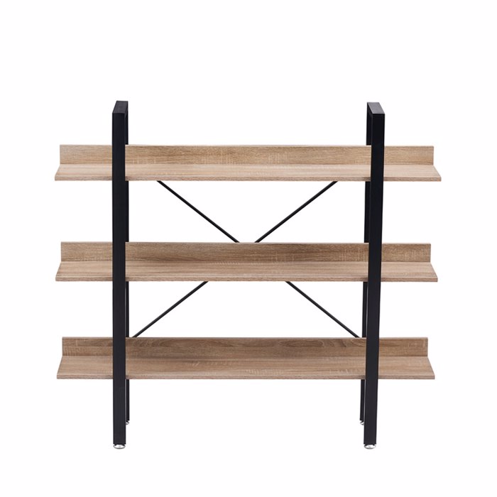Liberta - Maison HORIZON Bibliothiki Sonoma/Mavri me 3 Rafia 120x28x106cm 28-0219