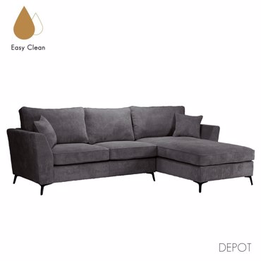 Liberta - Maison BOEL Καναπές Γκρι με Δεξιά Γωνία 280x170x92cm 71-0123
