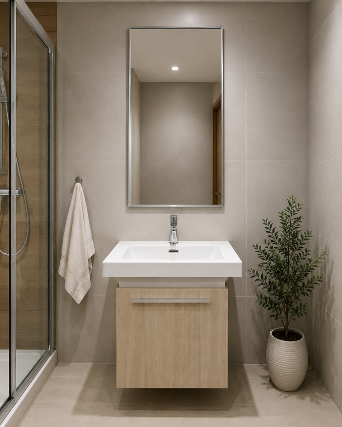 Kathreptis me Plaisio Alouminiou Chrome 100x2x50cm MRShome