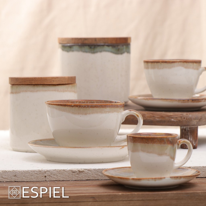 FLITZANI KAI PIATAKI PORSELANIS LEuKO/MPEZ 220ml F14x7.5cm OWQ102K6 ESPIEL