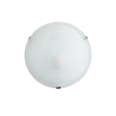 ACA Πλαφονιέρα ''ALBATRE'' Δίφωτη Γυάλινη Λευκή Ε27 Φ30cm XD01300W