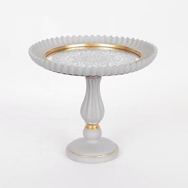 ESTHETI home Δίσκος με Πόδι Resin Χρυσός Αντικέ Φ23.5x20cm 752-16084