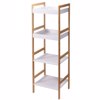 MRShome Rafiera me 4 Rafia apo Bamboo & MDF Natural/White