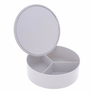 MRShome Κουτί Αποθήκευσης PP με Καθρέπτη 14x5cm White